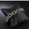 Wide Motorcycle Chain Bracelet in Black & Gold-Bracelets-Innovato Design-Innovato Design