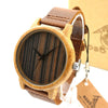 Luxury Bamboo Wooden Watch with Leather Band and Quartz Display-Watches-Innovato Design-With Box-Innovato Design