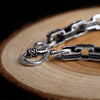Black Color Square 925 Sterling Silver Vintage Steampunk Biker Bracelet-Bracelets-Innovato Design-6.3in-Innovato Design