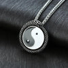 Tai Chi Yin Yang Silver Black Stainless-Steel Necklace-Necklaces-Innovato Design-Innovato Design