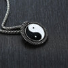 Tai Chi Yin Yang Silver Black Stainless-Steel Necklace-Necklaces-Innovato Design-Innovato Design