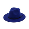 Vintage Solid Color Felt Fedora Hat with Belt-Hats-Innovato Design-Royal Blue-Innovato Design