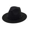 Vintage Solid Color Felt Fedora Hat with Belt-Hats-Innovato Design-Black-Innovato Design