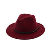 Vintage Solid Color Felt Fedora Hat with Belt-Hats-Innovato Design-Wine Red-Innovato Design
