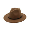 Vintage Solid Color Felt Fedora Hat with Belt-Hats-Innovato Design-Khaki-Innovato Design