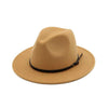 Vintage Solid Color Felt Fedora Hat with Belt-Hats-Innovato Design-Dark Gray-Innovato Design