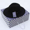 Wide Brim Black Wool Felt Fedora Hat with Bowknot Hatband-Hats-Innovato Design-Innovato Design