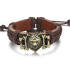 Punk Wolf Head Ornament Genuine Leather Bracelet-Bracelets-Innovato Design-Gold-Innovato Design