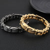 Biker Chain Bracelet with Zirconia Stone in Two Color Tones-Bracelets-Innovato Design-Black-8.6-Innovato Design