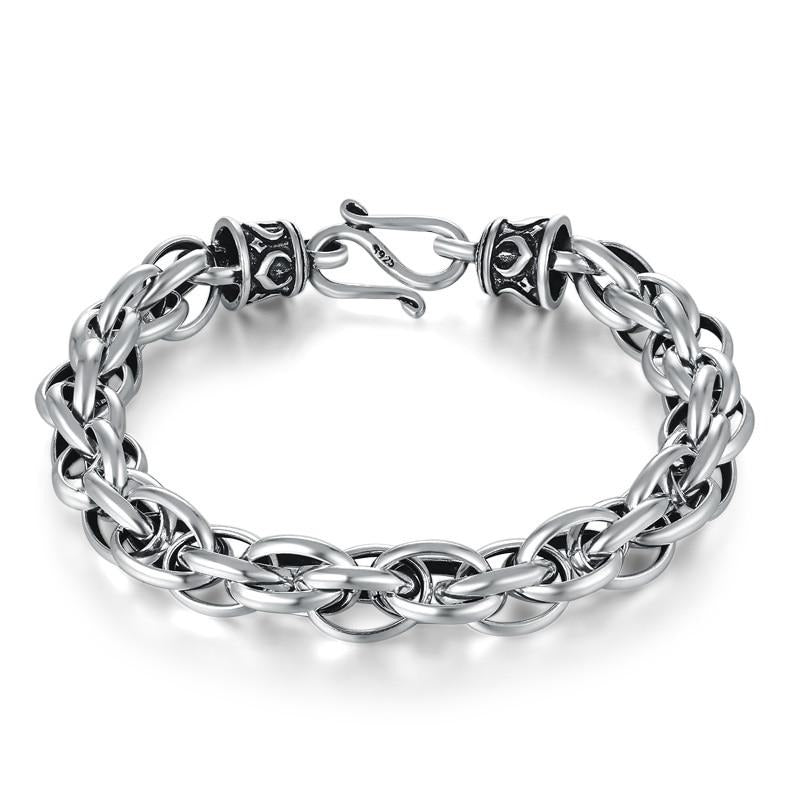 10mm Byzantine Chain Bracelet in Sterling Silver