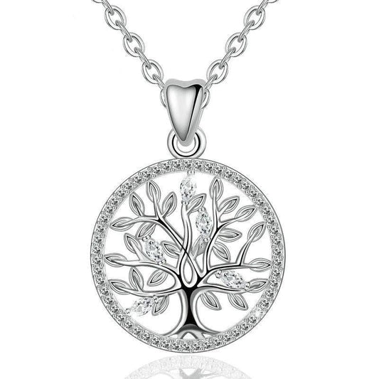 925 Sterling Silver Tree of Life Pendant Necklace-Necklaces-Innovato Design-Innovato Design