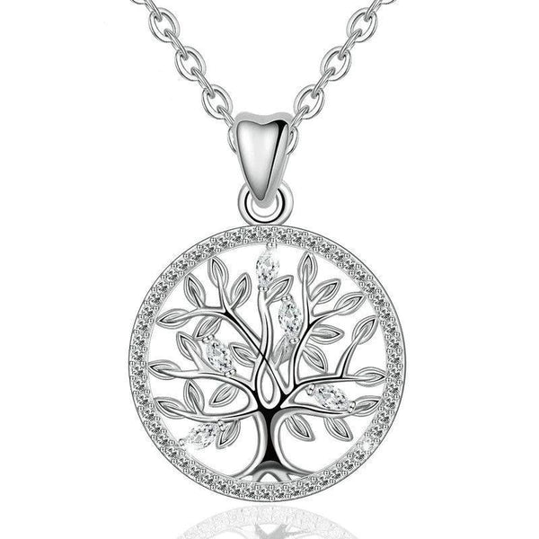 925 Sterling Silver Tree of Life Pendant Necklace-Necklaces-Innovato Design-Innovato Design