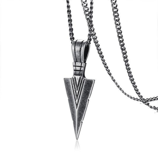 Tribal Viking Spear Blade Pendant with Necklace Chain-Necklaces-Innovato Design-Black-Innovato Design
