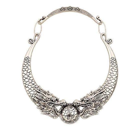 Bohemian Dragon Choker Necklace in 2 Colors-Necklaces-Innovato Design-Silver-Innovato Design