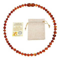 Natural Baltic Amber Stone Beaded Necklace Accessory-Necklaces-Innovato Design-Cognac-45CM Adult Necklace-Innovato Design