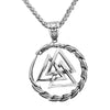 Viking's Valknut Amulet Pendant Necklace with Byzantine Chain-Necklaces-Innovato Design-Byzantine-20-Innovato Design