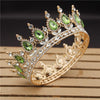 Royal Queen & King Tiaras and Crowns for Wedding, Pageant Prom-Crowns-Innovato Design-Gold Light Green-Innovato Design