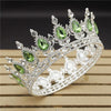 Royal Queen & King Tiaras and Crowns for Wedding, Pageant Prom-Crowns-Innovato Design-Silver Light Green-Innovato Design