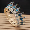 Royal Queen & King Tiaras and Crowns for Wedding, Pageant Prom-Crowns-Innovato Design-Peacock blue-Innovato Design