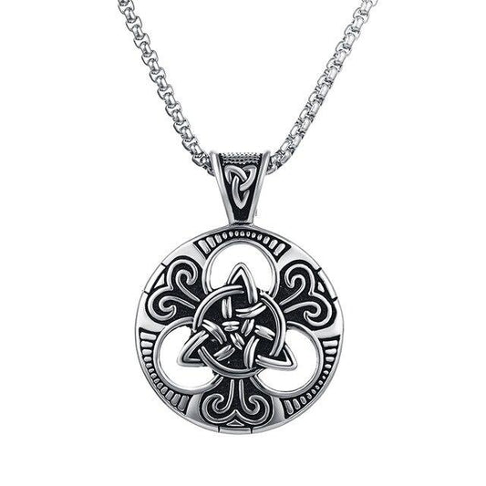 Irish Knot Triquetra Vintage Trinity Necklace-Necklaces-Innovato Design-Silver-24"-Innovato Design