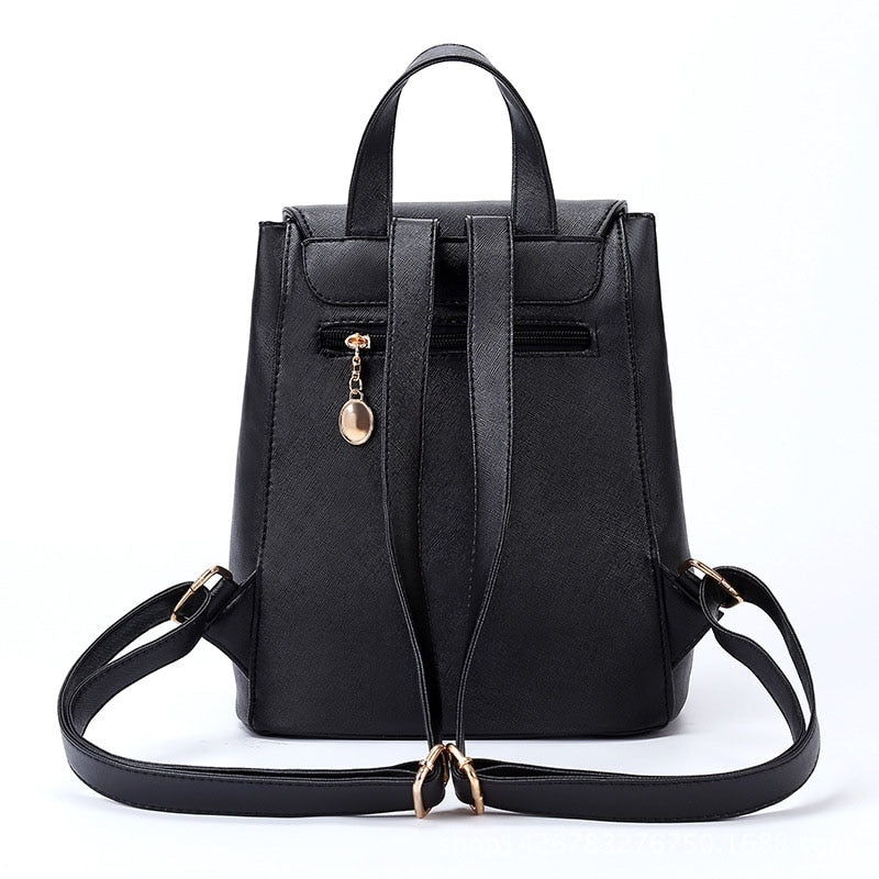 Small PU Leather Mini Backpack, Light Blue
