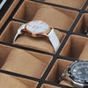 12 Slots Luxury Wooden Watch and Jewelry Organizer With Lock-Watch Box-Innovato Design-Brown-Innovato Design