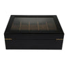 Black Wooden Watch Box Jewelry and Watch Organizer 10 Grids-Watch Box-Innovato Design-Innovato Design