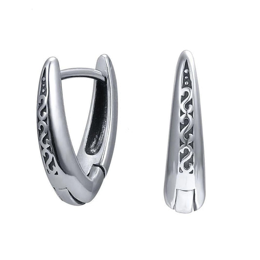 316L Stainless Steel V Shape Punk Hoop Earrings-Earrings-Innovato Design-Innovato Design