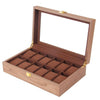 Brown Luxury 12 Grids Solid Wood Watch Storage Box-Watch Box-Innovato Design-Coffee-Innovato Design