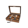 Brown and Black Handmade Wood Watch Storage Box with Key Locker-Watch Box-Innovato Design-8 grids-Innovato Design