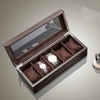 5 Slot Antique Brown Wood Watch and Jewelry Storage Box with Window-Watch Box-Innovato Design-Brown-Innovato Design