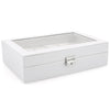 White Wood and Leather Watch Jewelry Storage Box-Watch Box-Innovato Design-Innovato Design