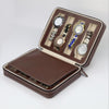 Brown Leather Watch Zippered Box Storage-Watch Box-Innovato Design-Innovato Design