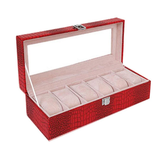 Red Leather Watch and Jewelry Display Storage Box-Watch Box-Innovato Design-Red-Innovato Design