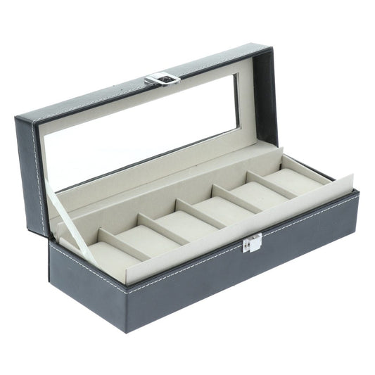 Gray Leather Watch and Jewelry Display Storage Box-Watch Box-Innovato Design-Innovato Design