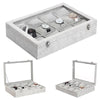 Gray Velvet Watch and Jewelry Display Storage Box-Watch Box-Innovato Design-Innovato Design