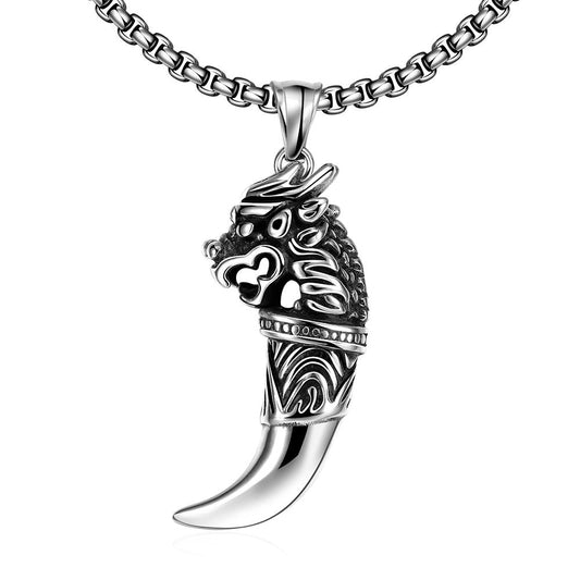 Men’s Stainless Steel Dragon Pendant Necklace-Necklaces-Innovato Design-Innovato Design