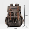 Vintage Brown Leather Casual Backpack 20 to 35 Litre for Men-Canvas and Leather Backpack-Innovato Design-Dark-Innovato Design
