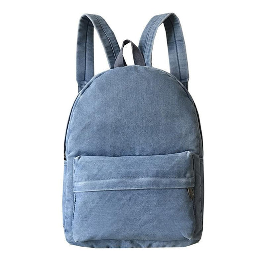Blue Denim Canvas Travel 20 to 35 Litre Backpack-Denim Backpacks-Innovato Design-Innovato Design