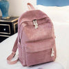 Velvet Lightweight Backpack for Students-corduroy backpacks-Innovato Design-Gray-Innovato Design