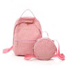 2 Pieces Corduroy School 20 to 35 Litre Backpack-corduroy backpacks-Innovato Design-Pink-Innovato Design