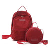2 Pieces Corduroy School 20 to 35 Litre Backpack-corduroy backpacks-Innovato Design-Red-Innovato Design