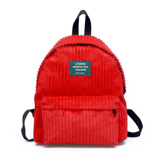 Corduroy Simple Everyday 20 Litre Backpack-corduroy backpacks-Innovato Design-Blue-Innovato Design