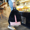 Two Tone Corduroy School Backpacks-corduroy backpacks-Innovato Design-Brown-Innovato Design