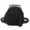 Bohemian Corduroy Small Tassel 20 Litre Backpack-corduroy backpacks-Innovato Design-Black-Innovato Design