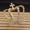 Royal Queen & King Crown with Zirconia and Cross for Wedding-Crowns-Innovato Design-Gold-Innovato Design
