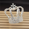 Royal Queen & King Crown with Zirconia and Cross for Wedding-Crowns-Innovato Design-Silver-Innovato Design