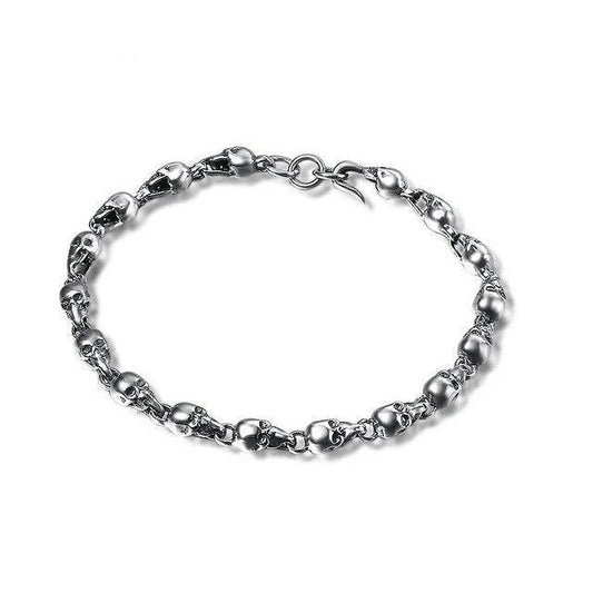 925 Sterling Silver Skull Friendship Bracelet for Men-Skull Bracelet-Innovato Design-7 inch-Innovato Design