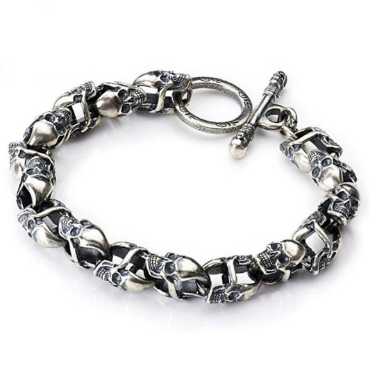 925 Sterling Silver Retro Skull Bracelet-Skull Bracelet-Innovato Design-Innovato Design