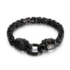 316L Stainless Steel Skull Byzantine Chain Bracelet-Skull Bracelet-Innovato Design-Black-Innovato Design